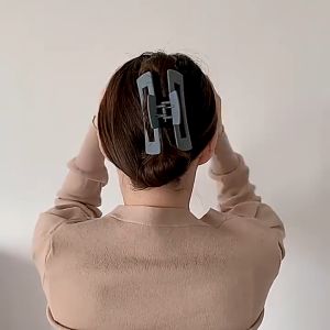 Gratis Ongkir - Jepit Rambut Doff Kotak Panjang / Jedai Persegi Panjang Doff Korean Style Import / Jedai Rambut Wanita Model Bolong