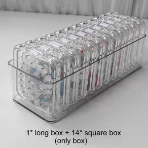 double one | Clear Jewelry Storage Box Plastic Bracelet Necklace Earring Jewelry Organizer Box Rectangular Container with Portable Small Case