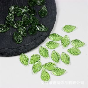 ZW05 50Pcs Acrylic  Mini Tree Leaf Beads Unique Beads Handmade DIY Making Jewelry Earring  Accessories Popular Beads Material