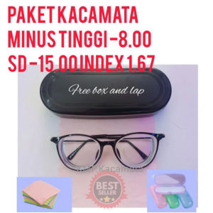 Kacamata Minus Tinggi -8.00 s/d -15.00 Kacamata Minus Tinggi Lensa Tipis Index 1.67