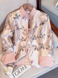 Retro Style New Chinese Satin Jacket Womens Early Spring Autumn New Season Tang Costume Improved Embroidery Top