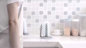Kitchen Cleaning 2 in 1 Washing Dish Cleaning Brush Suction Cup Stand Bottle Glass Cups Cleaner 1824