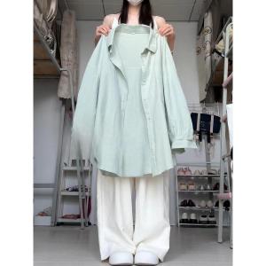 French Style Pure Cotton Sun Protection Shirt Womens Layering Outerwear Summer Loose Meat Concealing Slimming UV Protection Online Top