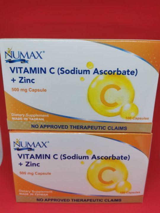 Numax Vitamin C (Sodium Ascorbate) with Zinc 100 capsules/box EXPIRY