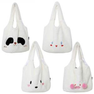 【Hàng mới】túi Xách Tote lông mịn hoạt hình Túi Đeo Vải bằng vải bông nữ túi xách mềm mại đa năng Túi hobo cô gái giản dị phong cách