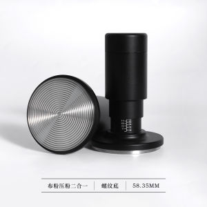 Stainless Steel Coffee Powder Tamping Needle And Cloth Two-In-One Pressure Gauge 51/53/58.35 Threaded Base Powder Grinder