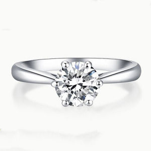 Classic Six-Claw Diamond Ring Natural Moissanite One Carat Wedding Ring Valentines Day Gift for Girlfriend Fashion Jewelry