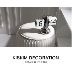 Jam Meja Retro Table Flip Clock Stainless Hiasan Kamar Kado Unik