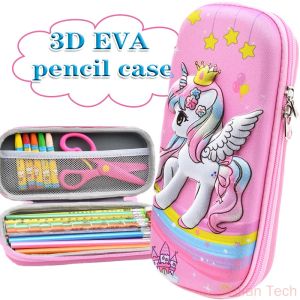 Unicorn Pencil Case 3D Kawaii Pencil Box EVA Large Capacity Stationery Box Cute School Supplies Student Kids Gifts