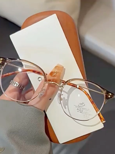 Fashion Anti Radiation Glasses For Women Myopia Eyeglasses Half Frame Eyewear With Grade 50 100 150 200 250 300 350 400