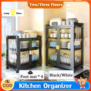 LampTwist 2/3-Tier Dish Rack With Drainer dish rack organizer cabinet dish rack with drainer cabinet Plate Organizer Storage Shelf