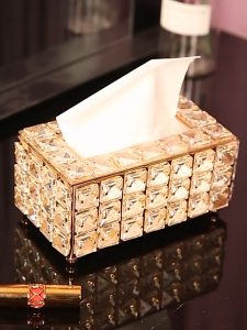 【SHIP IN 24H】Crystal tissue box Europe style Luxury Paper Towel Crystal Storage Box Home Supplies