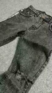 Celana Jeans Panjang Pria Sobek Lutut Robek Ripped Sandwash Streetch Destroy Premium