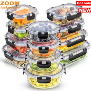 12-Pack Glass Meal Prep Containers Food Storage Lunch Box Eco-Friendly Durable Bento Box for Work School Picnicoven Glass Material