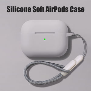 CrashStar With Free Woven Lanyard Solid Color Soft Silicone AirPods Case For AirPods 1 2 3 AirPods Pro 2 4 InPods 12 i12 Wireless Bluetooth Headset Headphones Earphone Anti-lost Cover Simple Casing