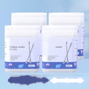 Baby Cotton Swabs 200pcs Spiral Ear Spoon Water Drop Tip Safe Cleaning Sticks