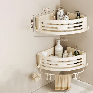 No Drill Bathroom 2-Layer Shelf Metal Rack Shampoo Holder Corner Shelf Toilet Shelf Without Drilling Bathroom Accessories For WC