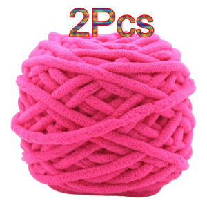 2Pcs Hand knitting Soft Polyester Yarn Bulky Roving Crochet thread knit Blanket sweater hat scarf line Crocheting bag slipper