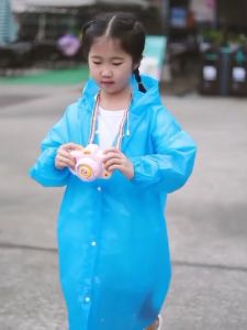 เสื้อกันฝนเด็กEVA เสื้นกันฝน ลายจุดรุ่น96g แฟชั่นเกาหลีทันสมัยราคาถูก น้ำหนักเบาพกพาสะดวก ทนทาน ยืดหยุ่น ไม่ขาดง่าย ชุดกันฝน