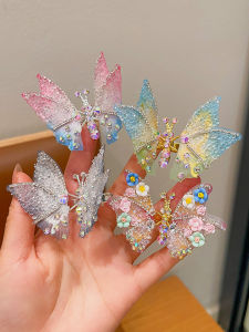 Butterfly Hair Clips Childrens Day Fairy Tale Girl Hair Accessories Korean Style Female Childrens Forehead Bangs Hair Decorations
