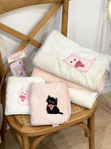 Thick Coral Fleece Dry Hair Cap Cat Cartoon Design Quick Drying Bath Towel Head Wrap for Children And Women Home Fabric