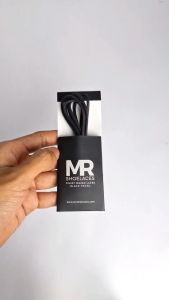 MR Shoelaces RD01 Black Pearl Tali Sepatu Lilin 2-3mm Bulat Round 50cm 60cm 70cm 80cm 90cm 100cm 120cm 150cm (Waxed Laces) - Premium Shoelace Hitam