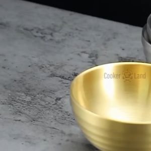 Gold Bowl Rice Soup Bowl 304 Stainless Steel Korean Bowl Tableware Double Layer Household / 金饭碗