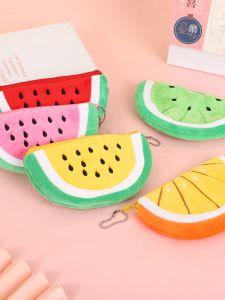 กระเป๋าใส่เหรียญลายผลไม้สัตว์น่ารักสไตล์เกาหลี กระเป๋าใส่หูฟังผ้าฝ้ายลายการ์ตูนสุดสร้างสรรค์สำหรับเด็กและเยาวชน กระเป๋าใส่เหรียญแบบแข็ง
