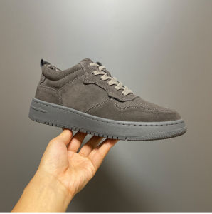 Winter New Fashion Mens Leather Retro All-Match Casual Shoes Soft Bottom Flock Flannel Korean Style Leisure Board Shoes