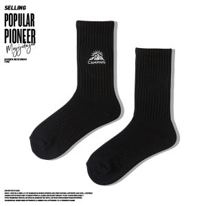 Retro American Cotton Socks Mens Long Socks Thickened Mid-Calf Outdoor Climbing Socks for Autumn And Winter Mens Sports