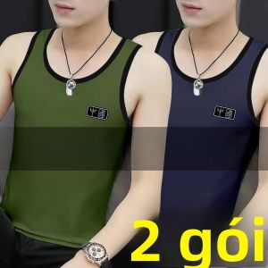 Áo Ba Lỗ Không Tay Cotton Cho Nam Mùa Hè 2025 Áo Ba Lỗ Thể Thao Thường Ngày Phong Cách Quân Đội Không Tay Áo Phao Cotton Nguyên Chất