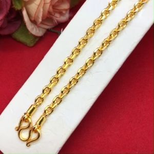สร้อยคอทองลายโซ่ห่าง ยาว 20 นิ้ว ชุบทอง ทองปลอม ใส่ได้ทุกโอกาส ใส่อาบน้ำได้ รูปถ่ายจากสินค้าจริง