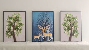 ️【3in1 】Lukisan Relief Hiasan/3PCS Modern luxury decorative 3D handicraft lucky painting/4002/4005/4007