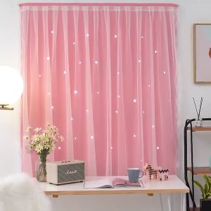 Tirai Hordeng Jendela Gorden Magic Velcro Tanpa Paku Pemasangan Gampang/2 UKURAN