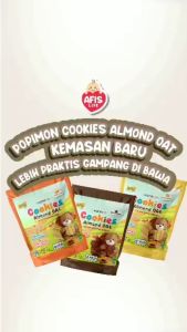 AFIS POPIMON Cookies Almond Oat 50gr / Cemilan Snack Kukis / Chocochips Milky Butter Cheedar Cheese