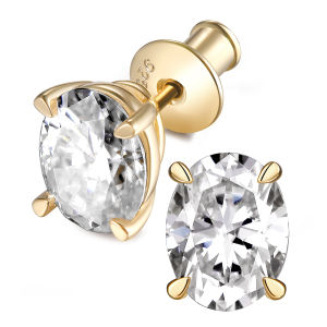 APIR Shining 1 carat Oval Moissanite Stud Earrings 925 Sterling Silver for Women VVS1 Lab Diamond Studs Daily Wear Fine Jewelry