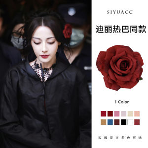 Red Rose Hair Clip in Dili Rebaba Style Japanese and South Korean Freshly Baked Non-Tessellated Side Clip Hair Accessory for Girls