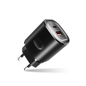 Sạc USB Kép 20W GaN Sạc Nhanh PD & QC 3.0 Kèm Cáp Type-C 1m Bộ Chuyển Đổi Du Lịch Cho iPhone 13/14/15 Samsung