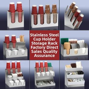 Disposable Cup Dispenser Stainless Steel Tea Cup Rack