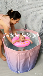 ISSI DIARY Foldable Portable Bathtub for Adults Freestanding Space-Saving Soaking Tub