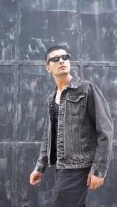 GRAFFITY Jaket Jeans Polos Garment Bioblit Biowash Jaket jeans denim pria / jaket jeans denim pria standar reguler premium / jaket pria jeans jumbo big size / jaket pria jeans denim warna [hitam] / jaket pria jeans denim casual