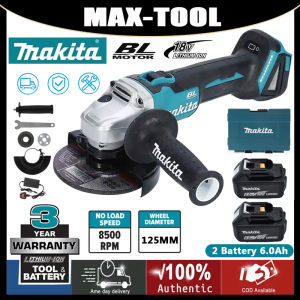 DGA504 18V Angle Grinder Brushless Cordless 125mm 5" Cut-Off Grinder DIY Cutting Machine with 2 Lithium Batteries for 6.0Ah Battery Metal Woodworking Cut Saw