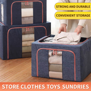 Storage box organizer 24L/66L/100L foldable clothing organizer stackable storage box fabric storage