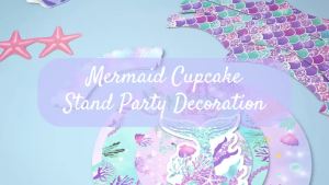 Giá Đỡ Bánh Hình Đuôi Nàng Tiên Cá Hoạt Hình 3 Tầng Kèm Giấy Gói Bánh Cupcake & Phụ Kiện Trang Trí Cho Bữa Tiệc Sinh Nhật Lễ Hội Khay Bánh Theo Chủ Đề