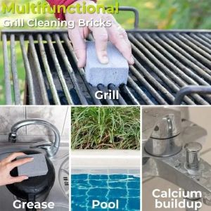 Grill Cleaning Brick Heavy Duty BBQ Grease Rust Remover for Metal Grill Grates Porous Stone Kitchen Cleaning Tool Grill Enthusia