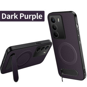 szhaiyu | Carbon Fiber Magnetic Wireless Charging Bracket Phone Case for Honor 600 500 400 Pro for Honor 600 Lite Kickstand Leather Cover