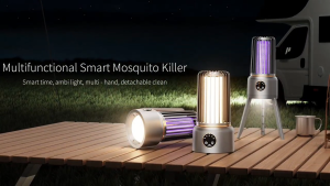 RICHMENT 4-in-1 Portable Bug Zapper & Mosquito Killer Lamp with Stand USB Rechargeable Waterproof Fly Trap for Indoor & Outdoor Use – Home Garden Patio Camping