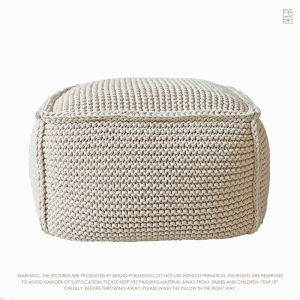 Handwoven Square Soft Covered Coffee Table Lazy Sofa Bench Zafu Bean Bag Footrest Modern Minimalist Style Adult Furniture