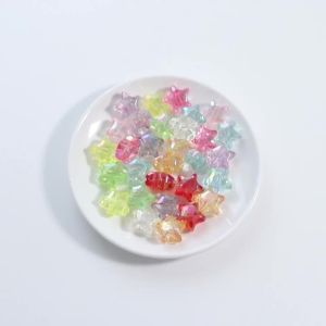 20pcs/lot Transparent Colored Faceted Star Beads Loose Spaced Acrylic Pentagram Beads For DIY Fashion Bracelet Necklace Jewelry