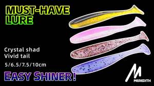 MEREDITH | MEREDITH Fishing Lures 10cm 10pcs 4.8g Artificial Fishing Bait Big Silicone T Tail Easy Shiner Bait Wobbler Swimbait